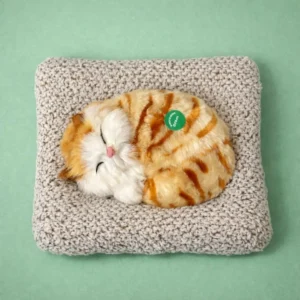 Sleeping Cat Toy with Sound Effects, Manual Operation