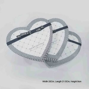 Heart Shape Gift Hamper Box (Black & White Design)