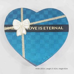 Heart Shape Gift Hamper Box (Blue Check Design)