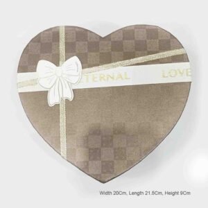 Heart Shape Gift Hamper Box (Brown Check Design)