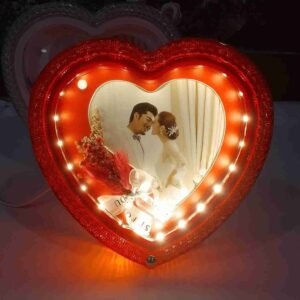 Crystal LED Photo Frame Heart-Shaped with Sensor Touch Light Mode
