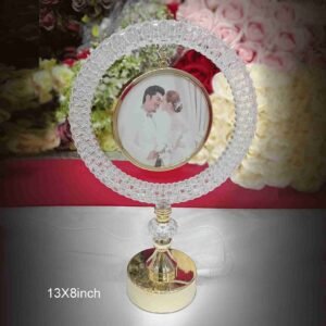 Crystal LED Light Photo Frame Round