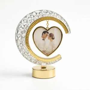 Customized Half Moon LED Crystal Photo Frame